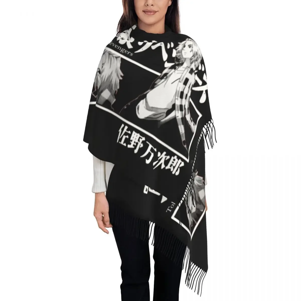 Manjiro Sano Токийский шарф для женщин роскошная зимняя накидка шаль