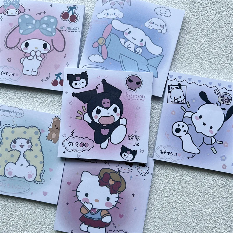 

Книжка Hello Kitty My Melody Kawaii Sanrio Аниме Симпатичные куроми Cinnamoroll Девочка Сердце Мультяшные клейкие заметки игрушка для девочек