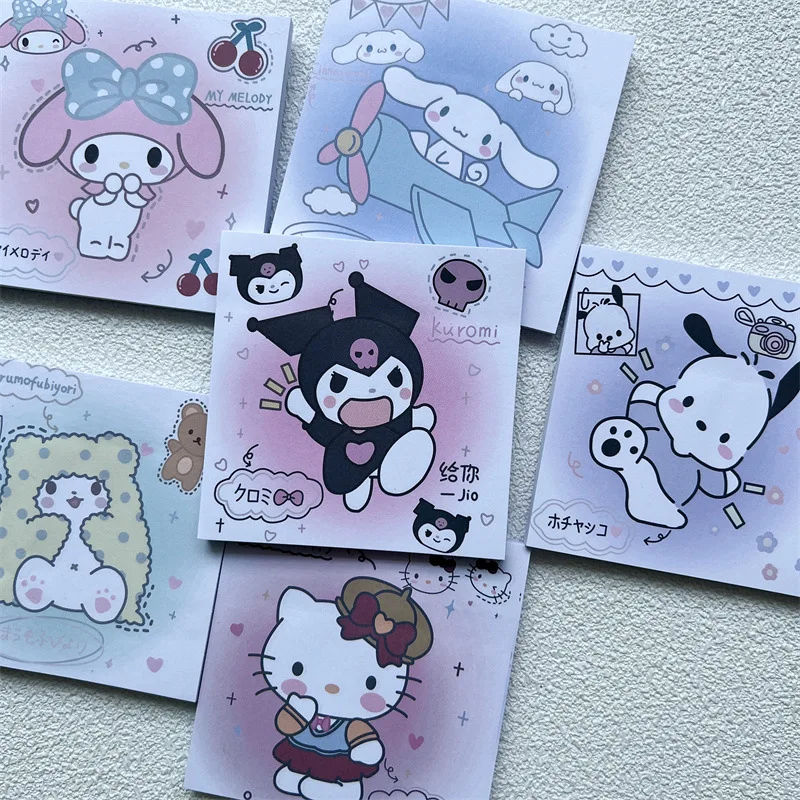 

Hello Kitty My Melody Book Kawaii Sanrio Anime Cute Kuromi Cinnamoroll Girly Heart Cartoon Sticky Notes Toy for Girls