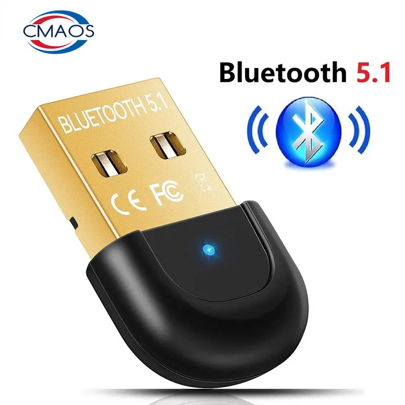 CMAOS Dongle USB Bluetooth 5.1 Adapter Blue-tooth USB Transmitter Speakers Keyboard Mouse Printer Receiver for PC Win 7/8/10/11