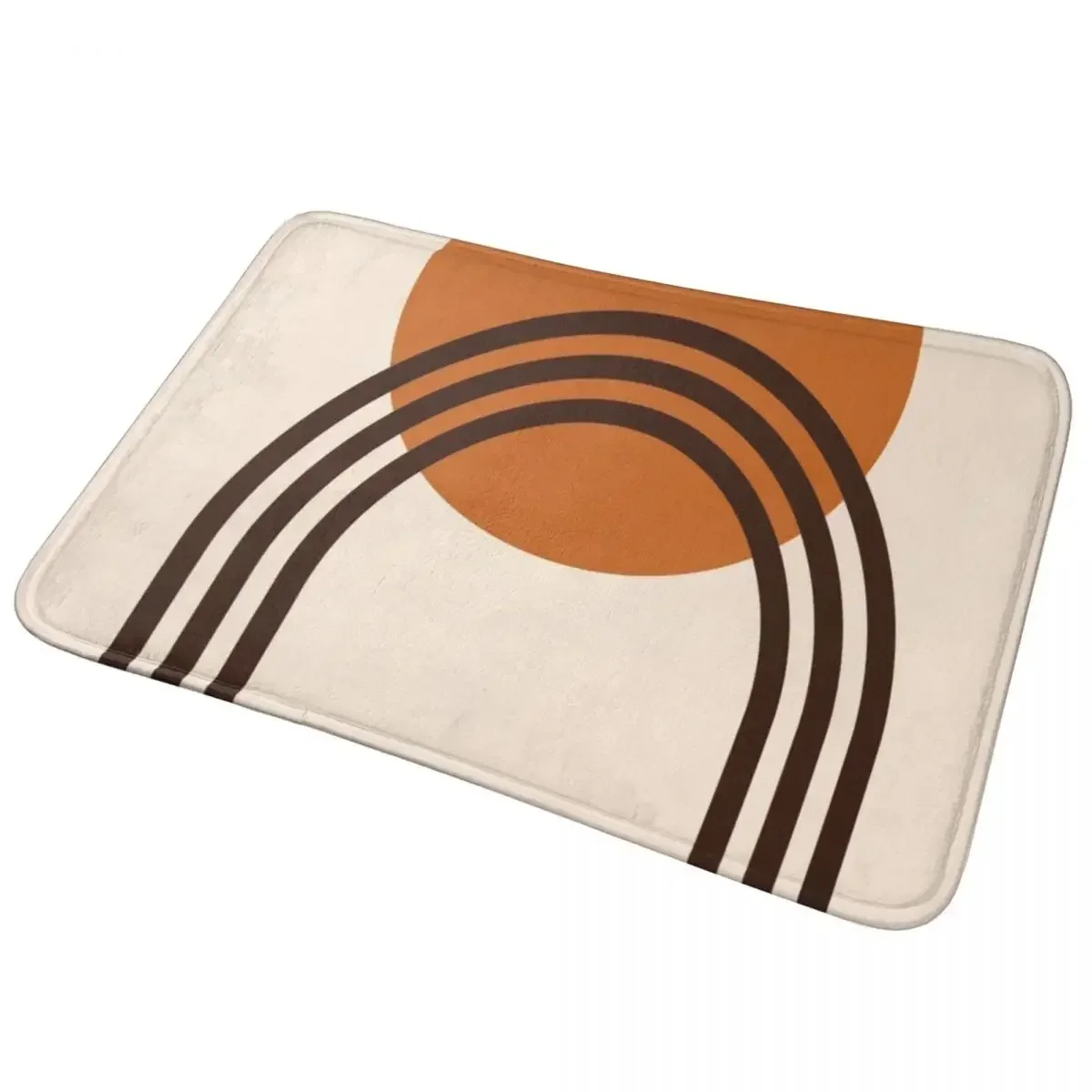 Современное солнце и арка середины века - терракотовый коврик для двери