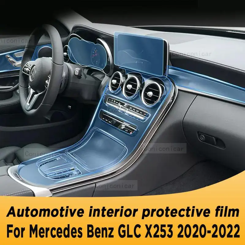 

For Mercedes Benz GLC X253 260 2020-2022 Gearbox Panel Navigation Automotive Interior Screen Protective Film TPU Anti-Scratch