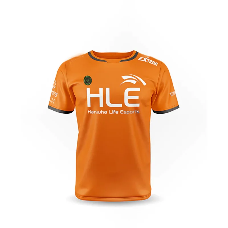 

New Customizable Name Number Short Sleeve T-shirt HLE 2023 Team Uniform LCK Theater LOL FAN High Quality Fast Shipping 100-6XL