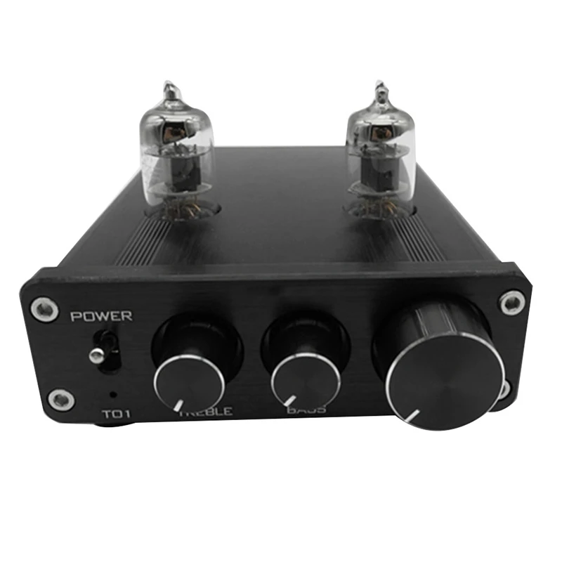 

Preamplifier, 6J1 Vacuum Tube Amplifier Buffer Mini Hi-Fi Stereo Preamp with Treble & Bass Tone Control for Audio Player