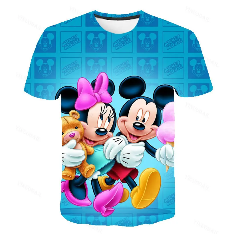 

Mickey Mouse T-Shirts Clothes Girls Cartoon 3D T Shirts Costumes Disney Series Fashion Leisure Tee Tops Clothing 1-14 Years Old
