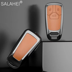 Zinc Alloy Car Key Case Cover For Audi A3 A4 A5 C5 C6 8L 8P B6 B7 B8 C6 RS3 Q3 Q7 TT 8L 8V S3 Full Protection Keyring Accessorie