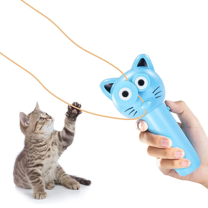 

Забавная игрушка-пусковое устройство для кошек, креативный ручной Электрический веревочный контроллер с 2 веревками для Kis, игрушки для взр...