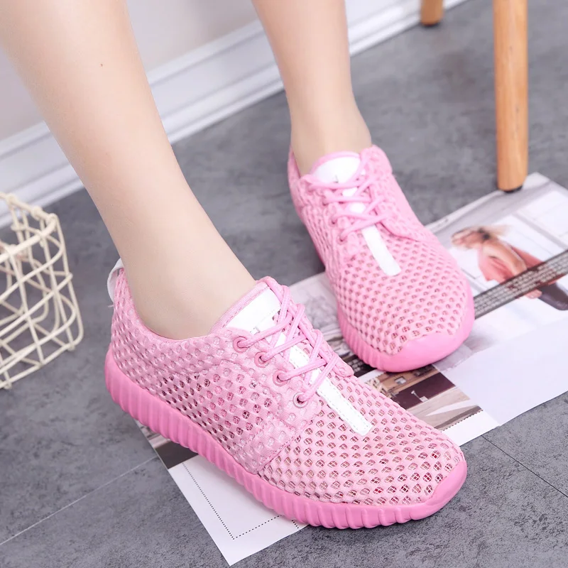 JIEMIAO Sport Running Shoes Non-slip Summer Mesh Breathable Casual Shoes Women Sneakers Outdoor Walking Shoes Plus Size