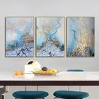 Абстрактные Художественные картины на холсте, художественные искусства, красочные, золотые, синие, скандинавские настенные художественные плакаты, картины, домашний декор