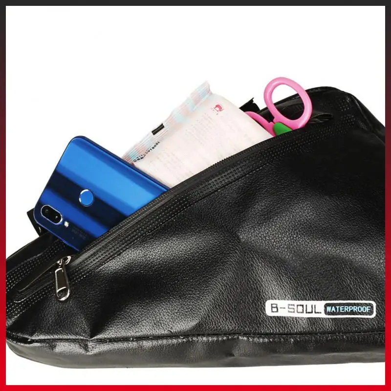 

Прочная поддержка, велосипедная сумка, вместительные портативные сумки для седла, легкая черная треугольная сумка, полностью водонепрониц...