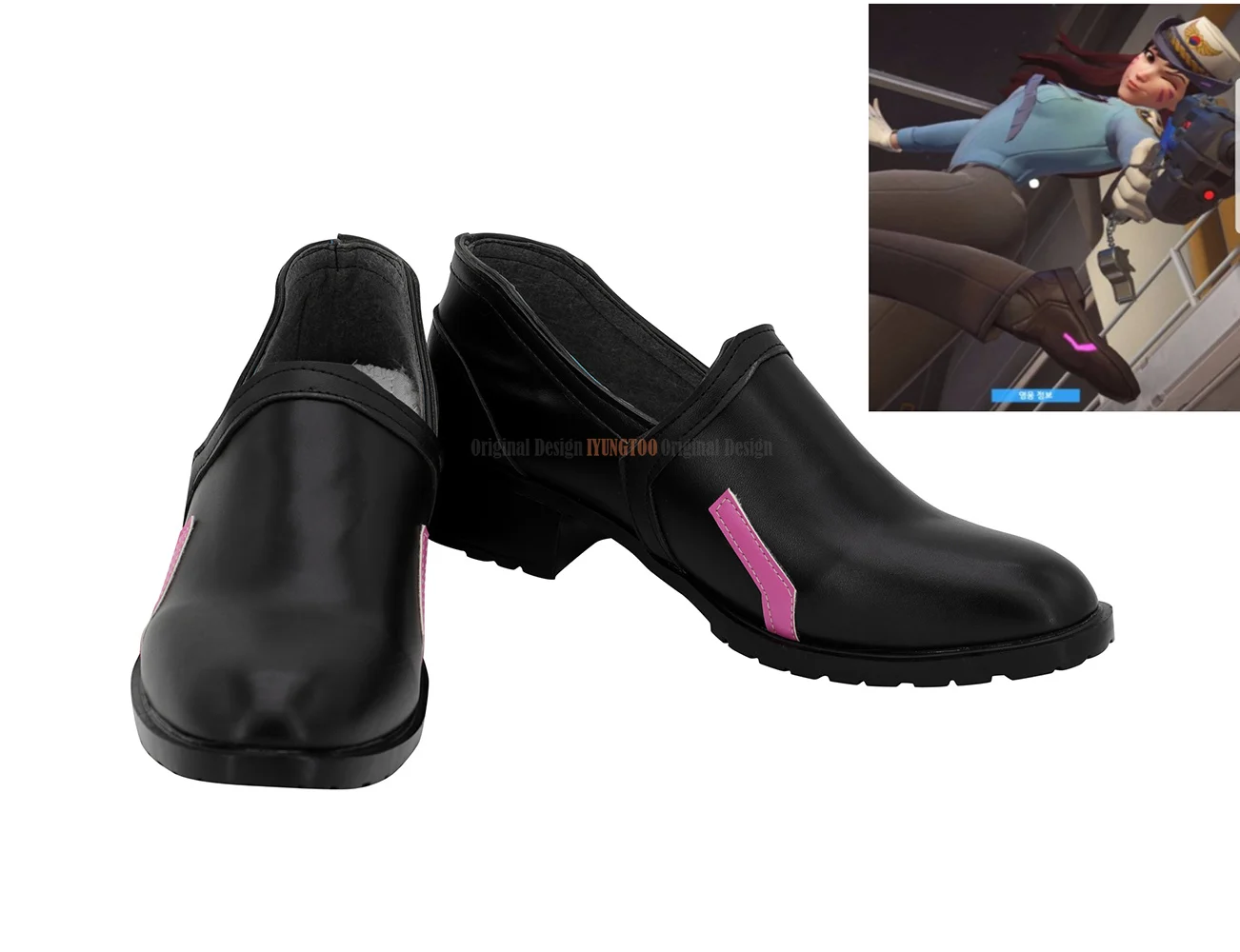 OW DVA Shoes Cosplay Overwatchs DVA Policewoman Skin Cosplay Shoes Black Boots Custom Made