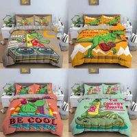 cartoon dinosaur bedding set bedclothes colorful animal print duvet cover 23pcs king queen size kids comforter cover