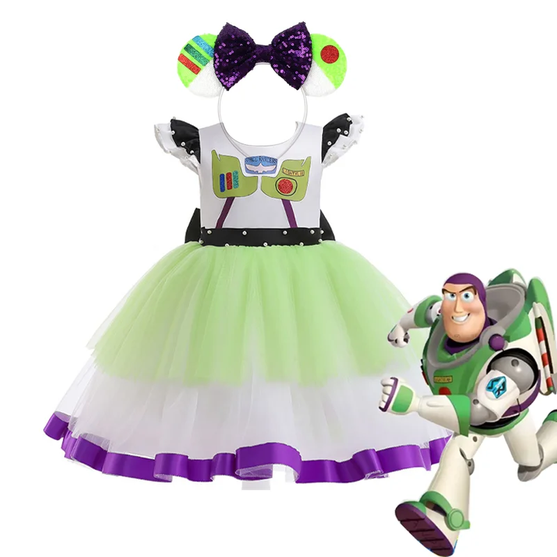 Disney Toy Story Princess Dress Cosplay Buzz Lightyear Woody Jessie Cowboy Girl Clothing for Halloween Carnival Birthday Party