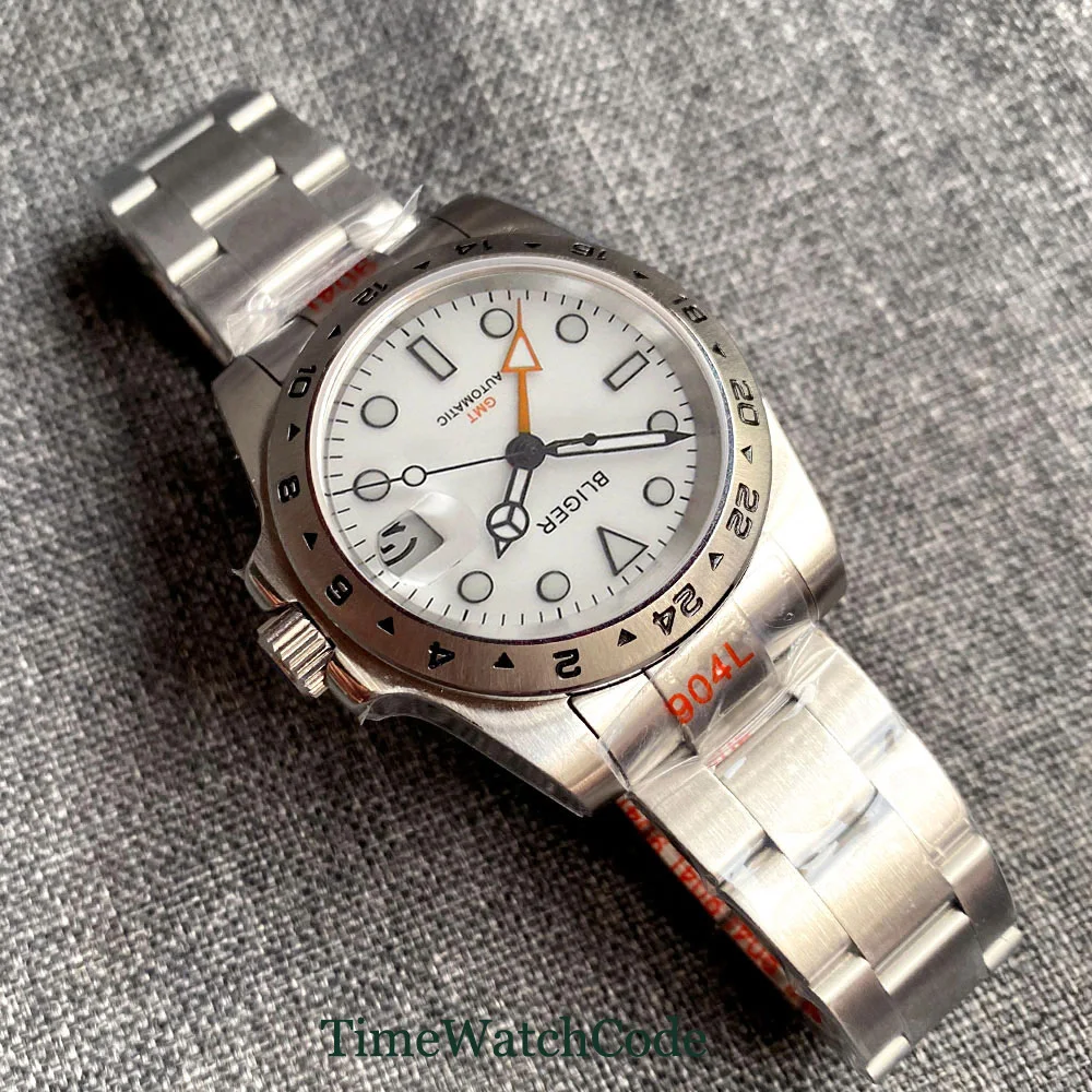 Часы GMT Мужские автоматические с сапфировым кристаллом и белым циферблатом 39 мм |