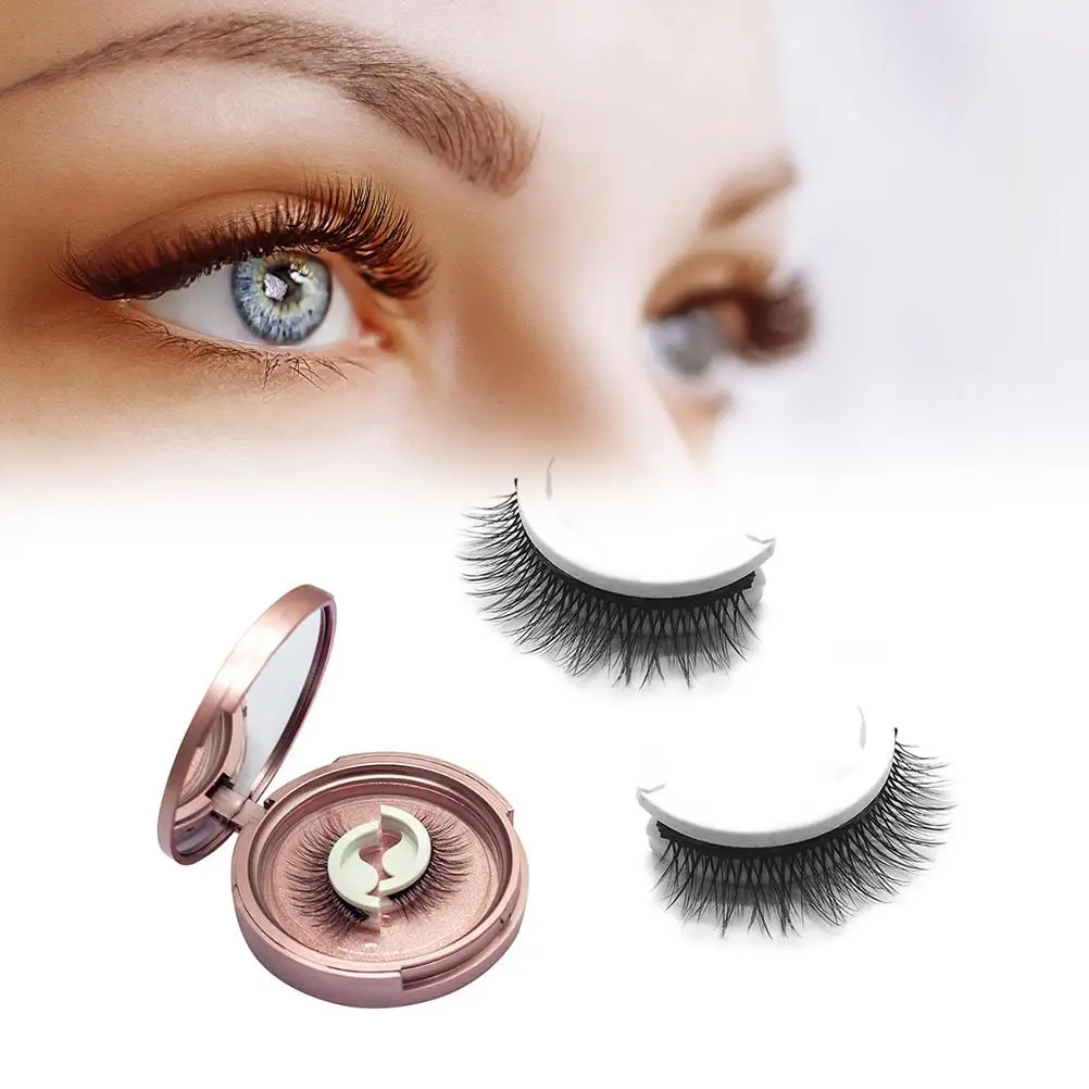 

1 Pair Reusable Self Adhesive Eyelashes Glue Free Waterproof False Eyelashes No Liner or Glue Required