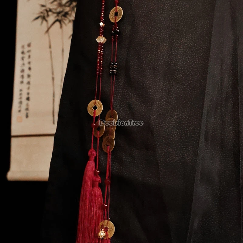 Новогодняя красная подвеска в китайском стиле с кисточкой на талии яркая медная