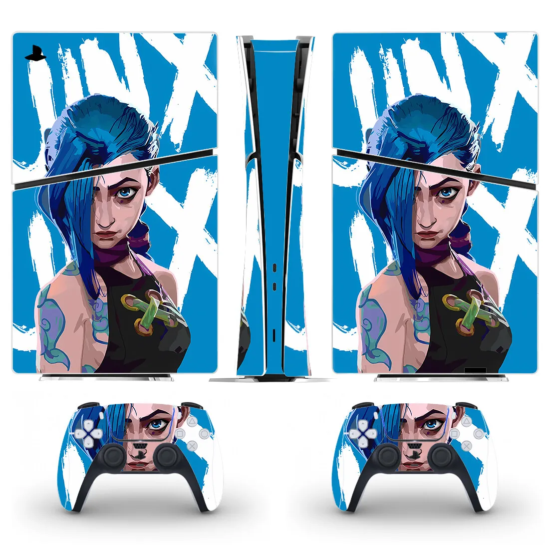 Аниме Arcane JinX PS5 Slim цифровая наклейка на кожу протектор крышка для контроллера