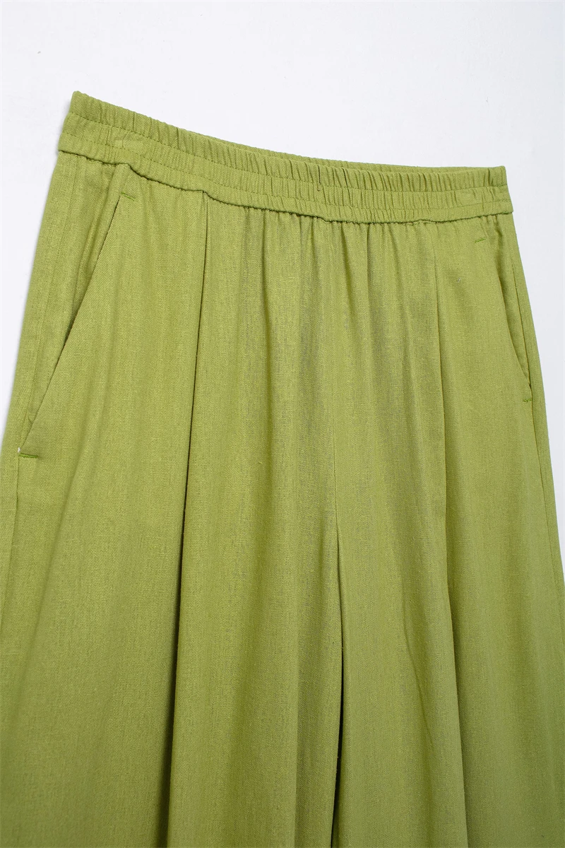 Женский льняной костюм Новое поступление весна-лето 2024 бесплатный комплект