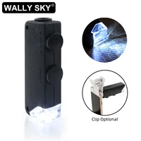 60x 100x mini led illuminated zoom microscope portable mobile phone magnifier focus adjustable jewelry magnifying glass