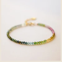 zhen d jewelry natural rainbow tourmaline bracelet 2 5mm mini gemstone beads precious treasure good meaning gift for woman girl