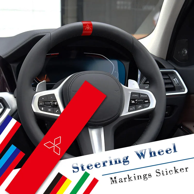 Логотип автомобиля наклейка на руль Национальный флаг украшение для Mitsubishi Outlander
