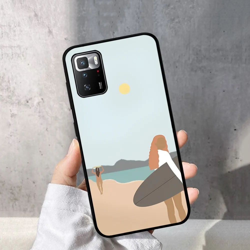 Чехол для телефона Surf Sports Girl Redmi Note 4 X 5 A 6 7 8 T 9 9S 10 11 11S 11Epro Poco M3 pro