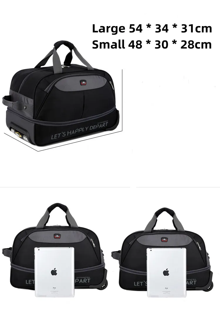 Travelling Bag Document Handbag Fixed Casters Oxford Rolling Luggage Suitcase Airplane Wheel High-capacity Business Trolley Bag