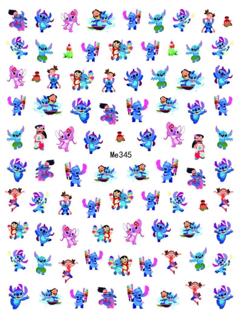 Стич мультяшные наклейки для ногтей принадлежности дизайна 3D украшения