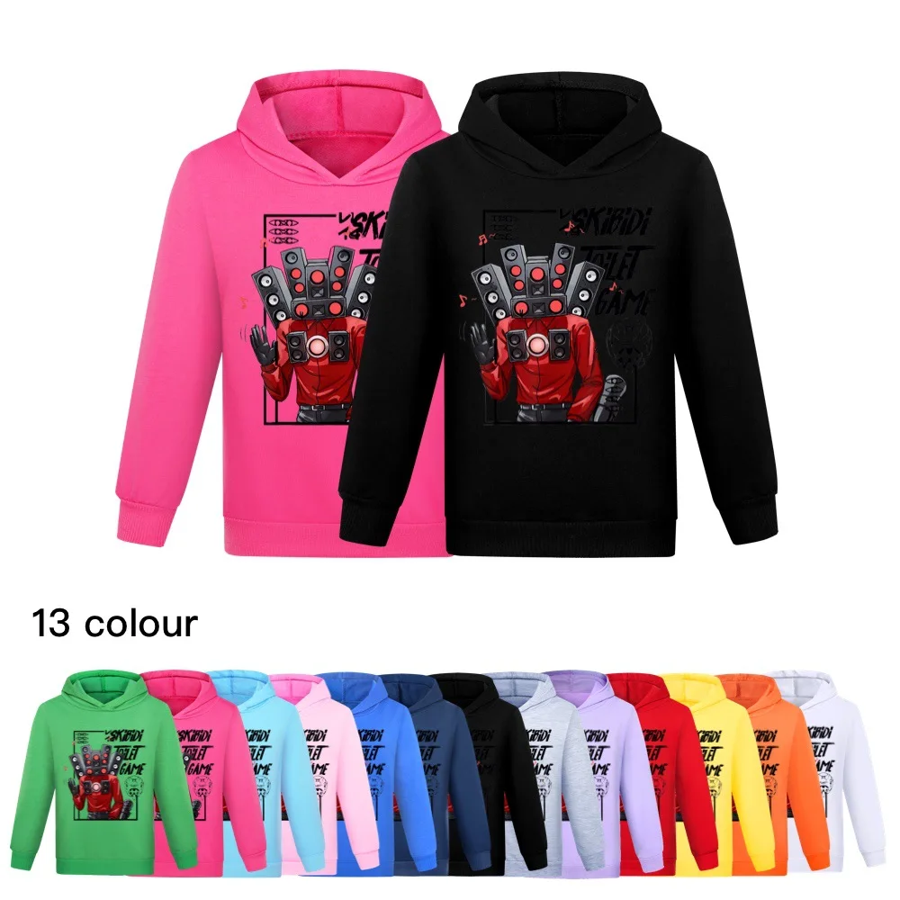 

Boys Hoodies Skibidi Toilet Cartoon Pattern Autumn Outwear Children Sweatshirts for Kids Clothes Girl T-shirt Cotton Pullovers