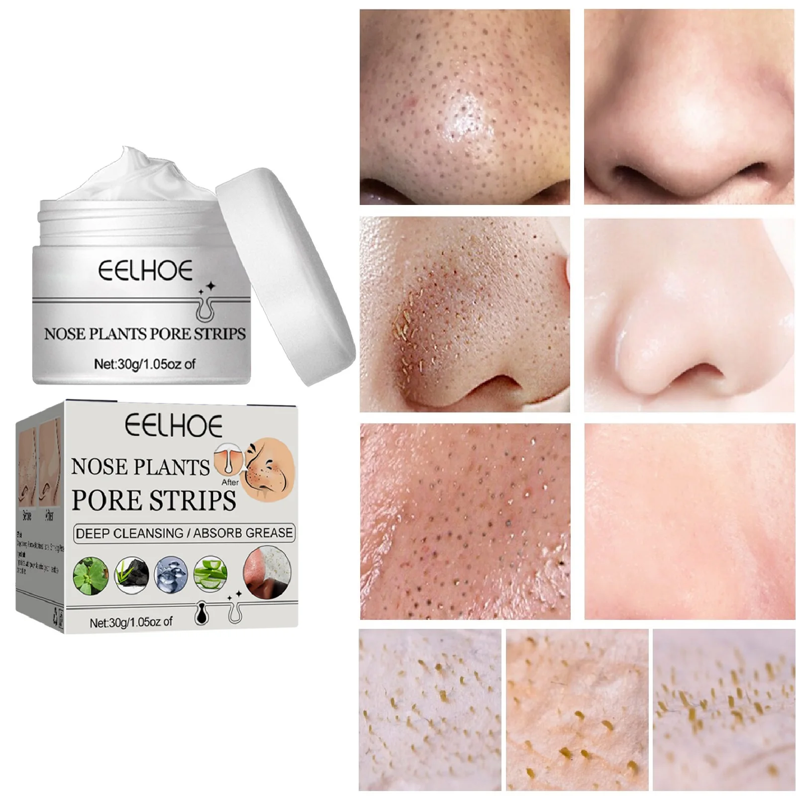 

Blackhead Remover Mask Shrink Pores Nose Face Deep Cleansing Treatment Acne Remove Blackheads Nose Sticker Oil Control Skin Care