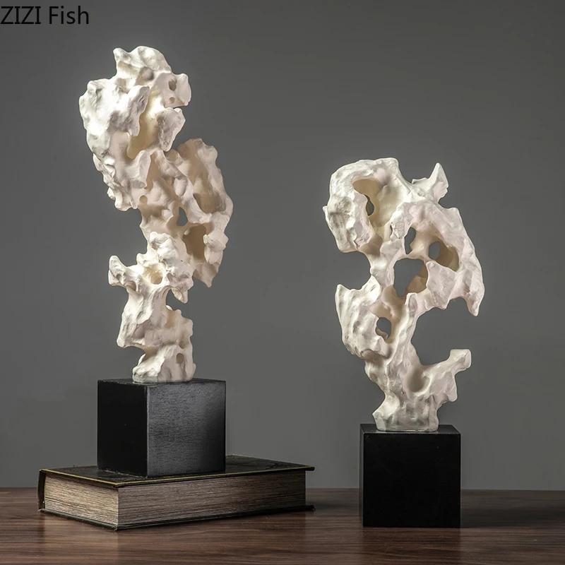 

Creative Coral Hollow Craft Sculpture Room Aesthetics Furnishings Desk Ornaments Taihu Stone Rockery Statue Modern Home Decor