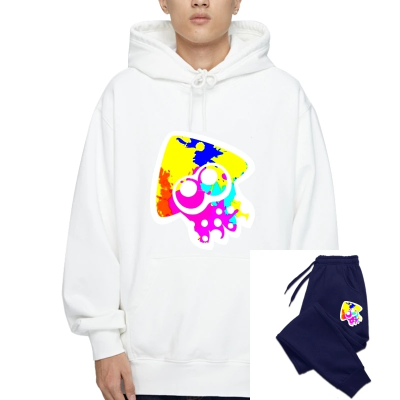 

Толстовка мужская с капюшоном, мягкий хлопковый свитшот с принтом кальмара и брызг, уникальный дизайн аниме, Классический осенний пуловер