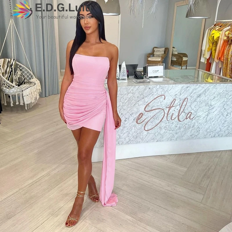 EDGLuLu сексуальные платья с открытой спиной и без бретелек женское облегающее