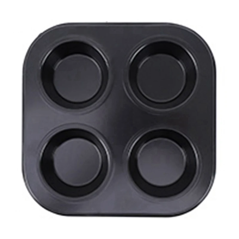

4 Round Cake Mold With Holes Non-Stick Flat Muffin Cup Muffin Pan Set Kitchen Baking Tools Accessories