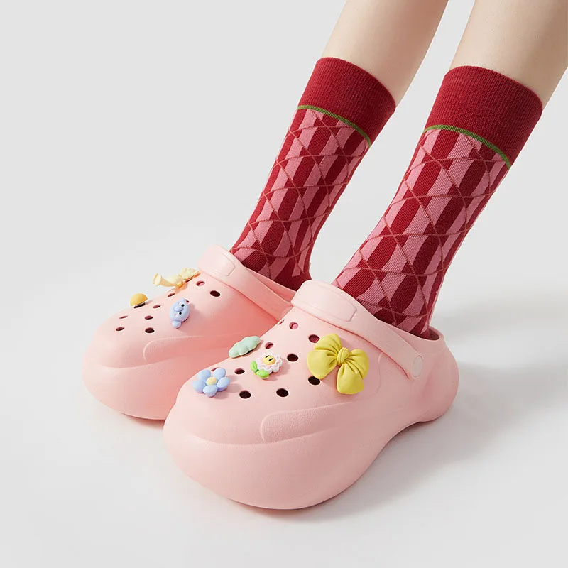 

Summer Women Quick Dry Wedges Platform Shoes Hollow Out Beach Sandals Home Slippers Thick Sole Increased Flip Flops for Women Y