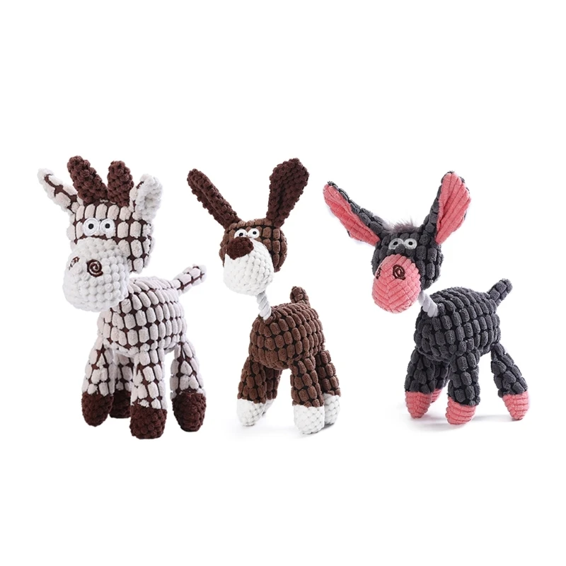 

Pet Dogs Chew Toy for Small Medium Dog Plush Toy Donkey Cat Soft Teething Toy Aggressive Chewers Biting Toy Puppy Gift