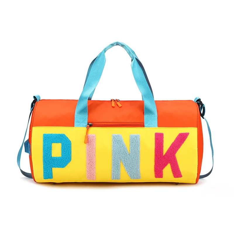 

Abay PINK Travel Bag Sports Bags Fitness One Shoulder Handbag Woman Large Capacity Outdoor Training Luxury Gym Bag Free Shipping