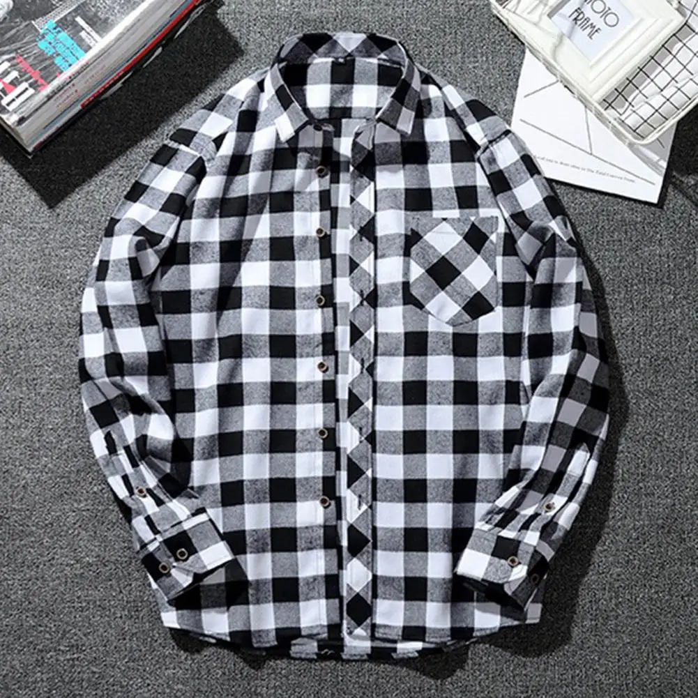 

Quality Flannel Plaid Men Shirt Cotton Spring Autumn Casual Long Sleeve Dress Shirts Soft Comfort Slim Fit Button Down Clothes