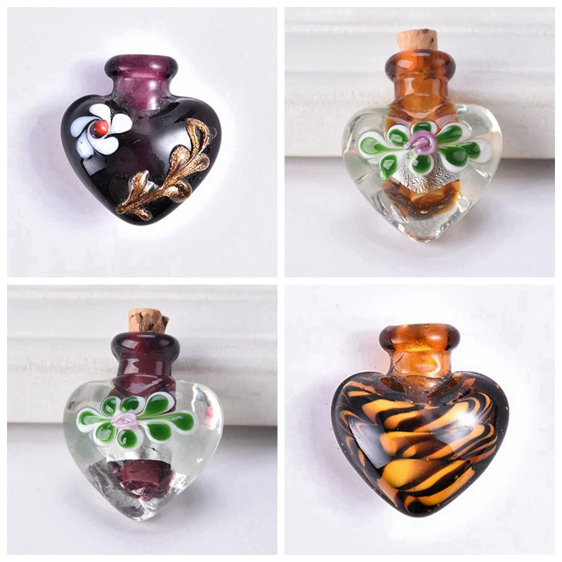 1 шт. в форме сердца, 27x25 мм, лампа ручной работы, для самостоятельного изготовления ожерелья, подвески, эфирное масло, диффузор, флакон для духов