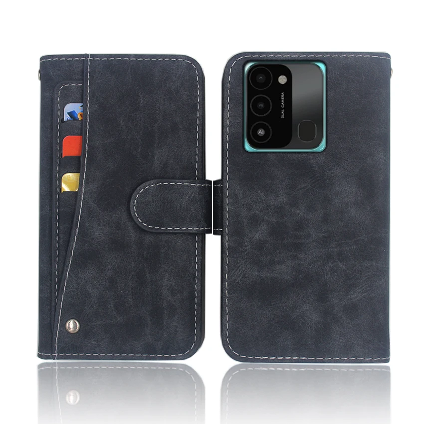 Hot!  Spark 8C Tecno Case Luxury Wallet Flip Leather Phone Bag Cover Case For Tecno Spark 8C With Front Slide Card Slot