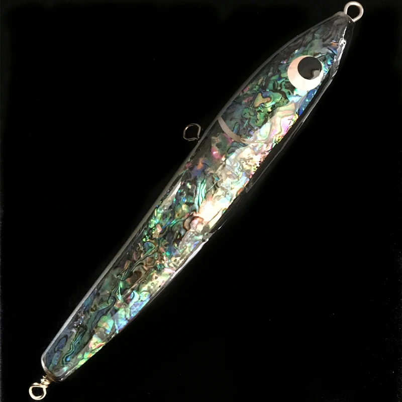 

Abalone Shell Wooden Floating Fishing Lures topwater Stackbait lure