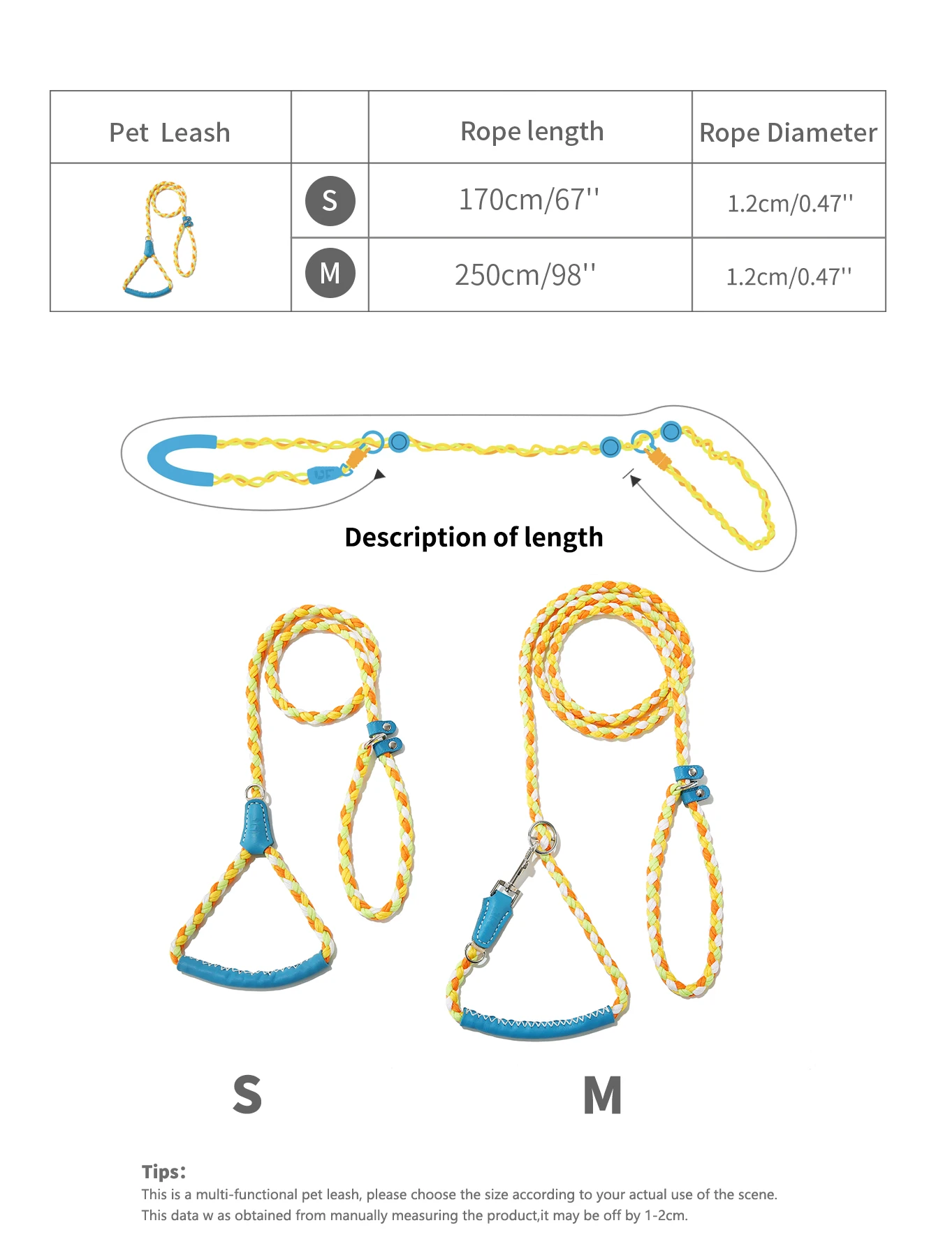 Поводок для собак UFBemo со свободными руками металлический ремень кольцо