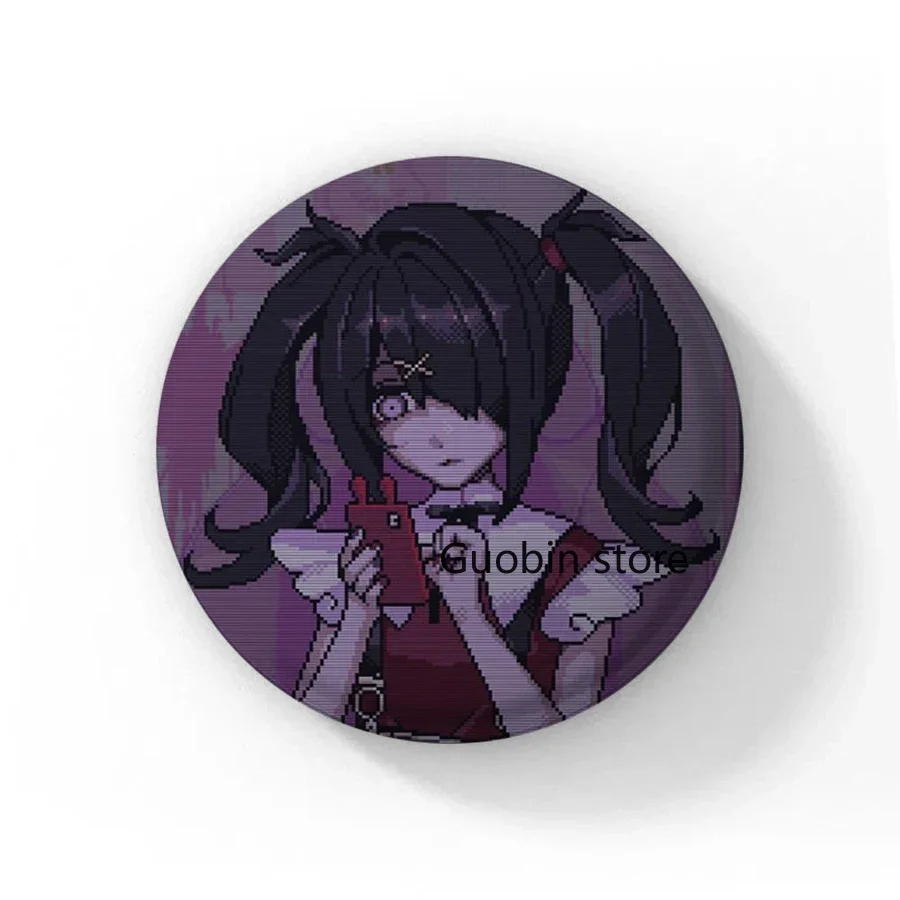 

58 мм новая игровая кнопка Needy Girl Overdose, милый персонаж аниме Ame, брошь с героями мультфильмов, значок для рюкзака, аксессуары, декор