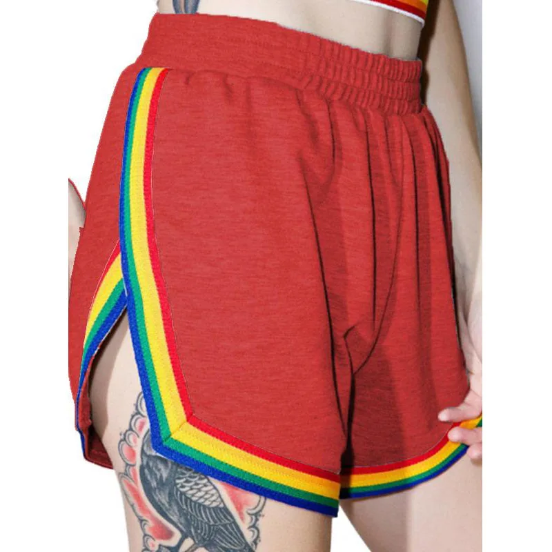 

LGBT shorts Rainbow trim casual shorts
