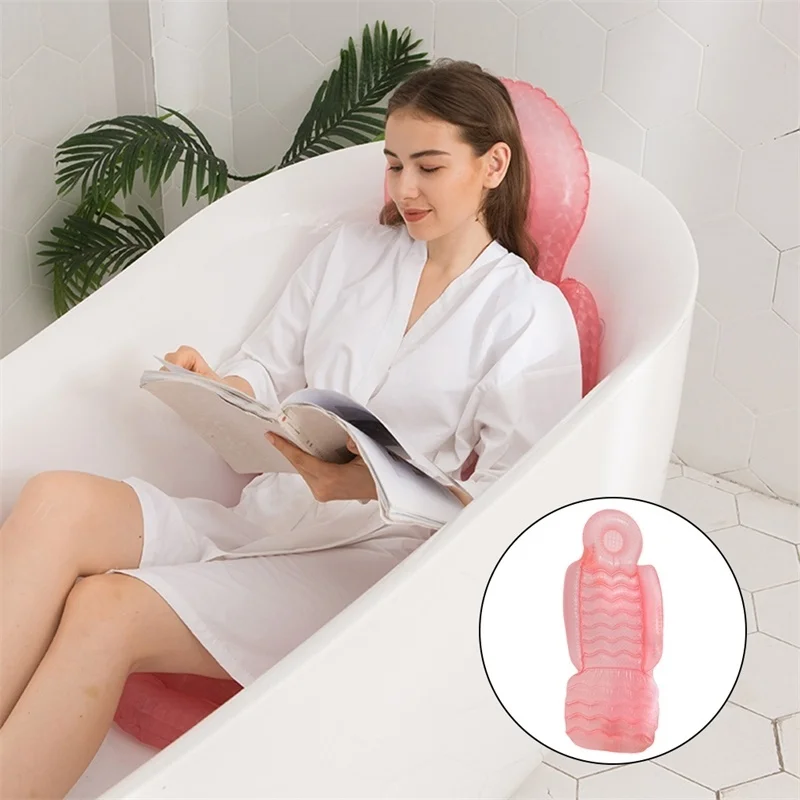 

Full Body Pillow Soft Spa Bath Pillow Non-Slip Bathtub Mat Luxury Cushion Supports Head Neck Bathtub Mat Bathroom Accessories