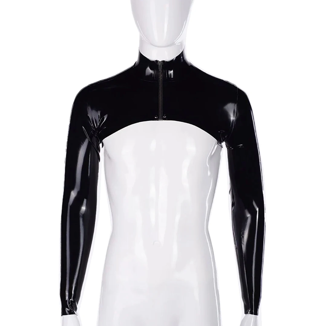 Сексуальная латексная Мужская накидка на руку с длинными рукавами резиновый