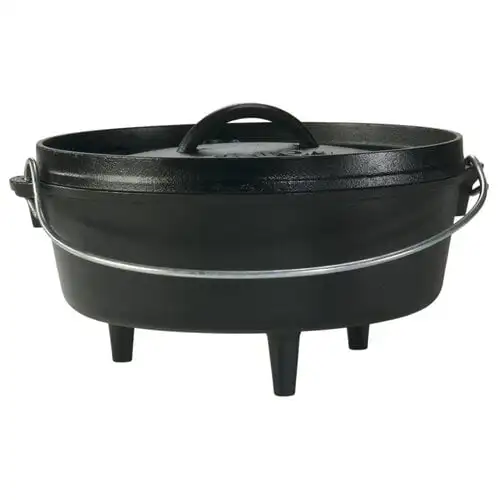 

Quart Cast Iron Camp Dutch Oven, L10C03, with lid