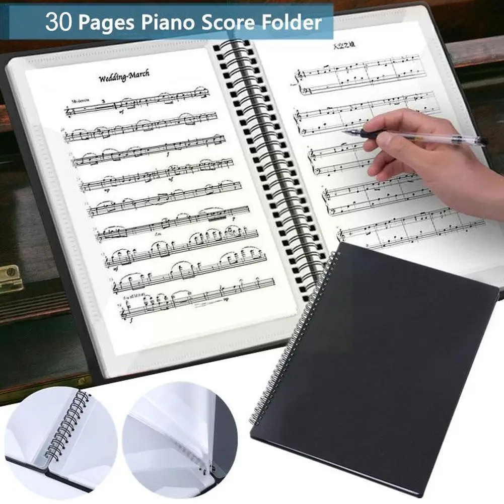 

30 Pages Music Supplies Waterproof File Music Score Multifunctional Folder Document Organizer Size Holder Sheet A4 Paper K3r8