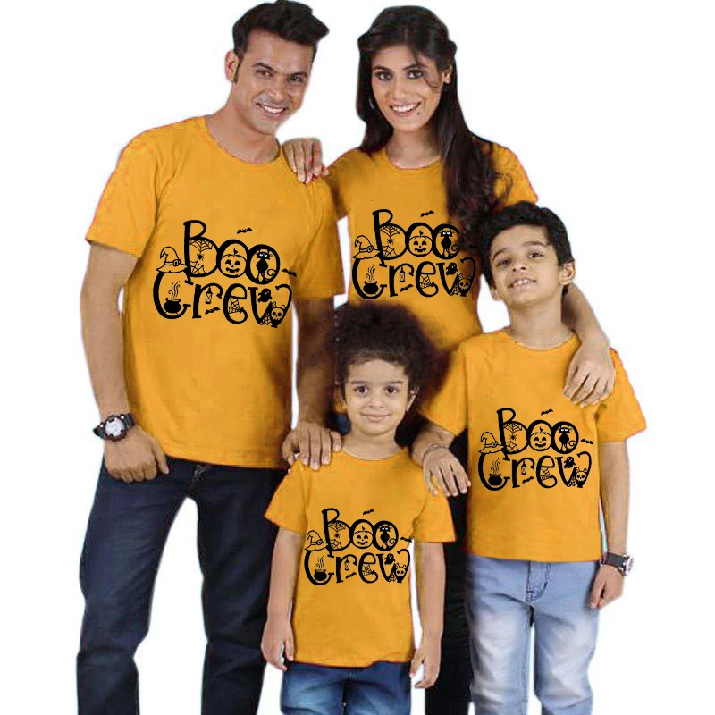 

Halloween Matching Family Pajamas Exclusive Design The Boo Crew Spider Webs T-shirts