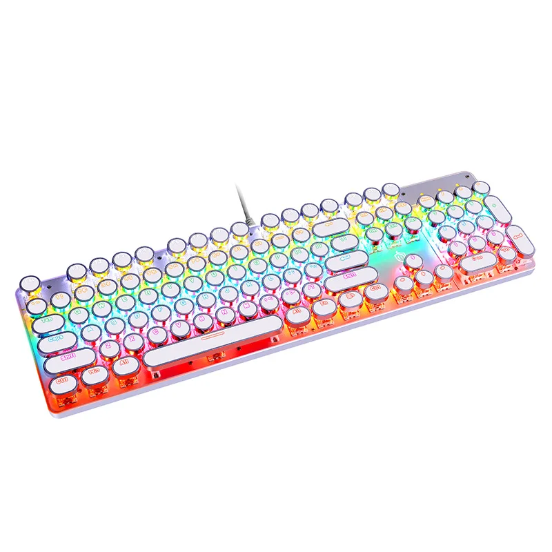 

HJK900 Punk Mechanical Keyboard 104-key Metal Backlit Computer Wired Keyboard Green Shaft Office